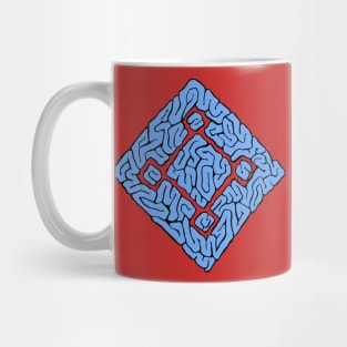 square brain blue Mug
